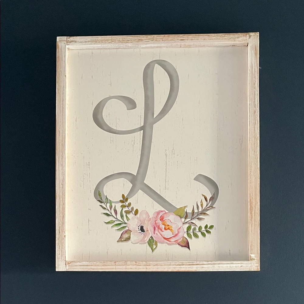 Hobby Lobby Floral Monogram L Wall Art